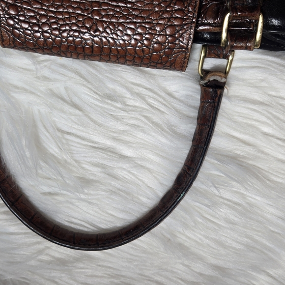 Brahmin Brown and Black Crocodile Pattern Handbag - Picture 4 of 7